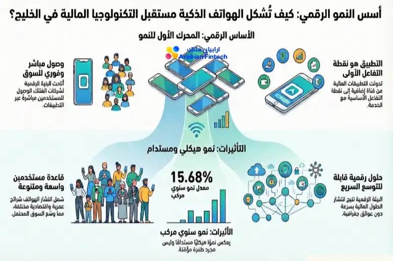 دور انتشار الهواتف الذكية والإنترنت في تسريع تبني الفنتك في الخليج